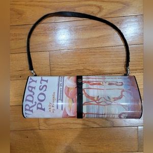 Unique Vintage Breeke Saturday Evening Post Hard-Sided Purse Clutch shoulder bag